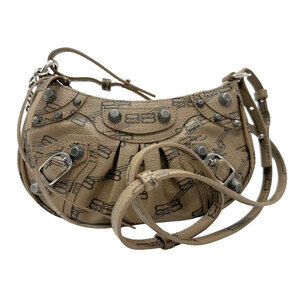 Balenciaga Le Cagoule Shoulder Bag Brown Leather